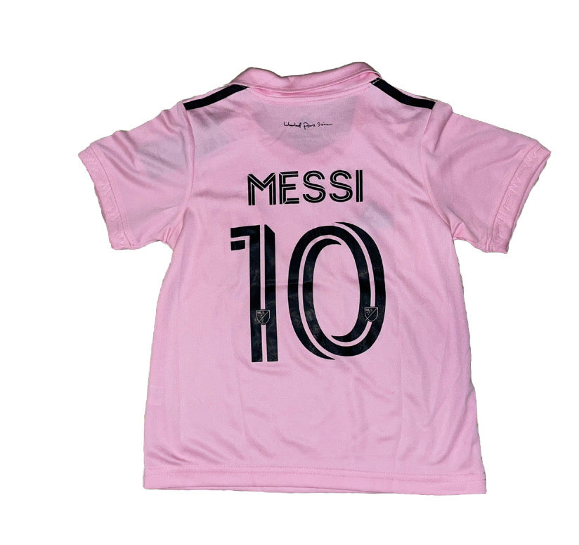 YOUTH / KIDS 2023 INTER MIAMI HOME #10 MESSI SOCCER JERSEY -WITH  SHORTS SET  22/23 ORIGINAL